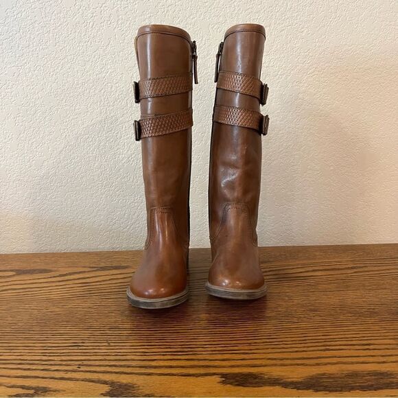 Roan “Date” Dark Tan/Light Brown Leather Riding Boots Size 6.5 - Picture 6 of 15